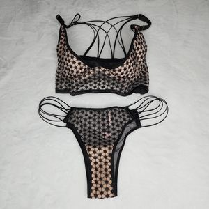 Victoria’s Secret Quarter Cup Starburst Bra 32DD w/Matching Tanga Panty XS